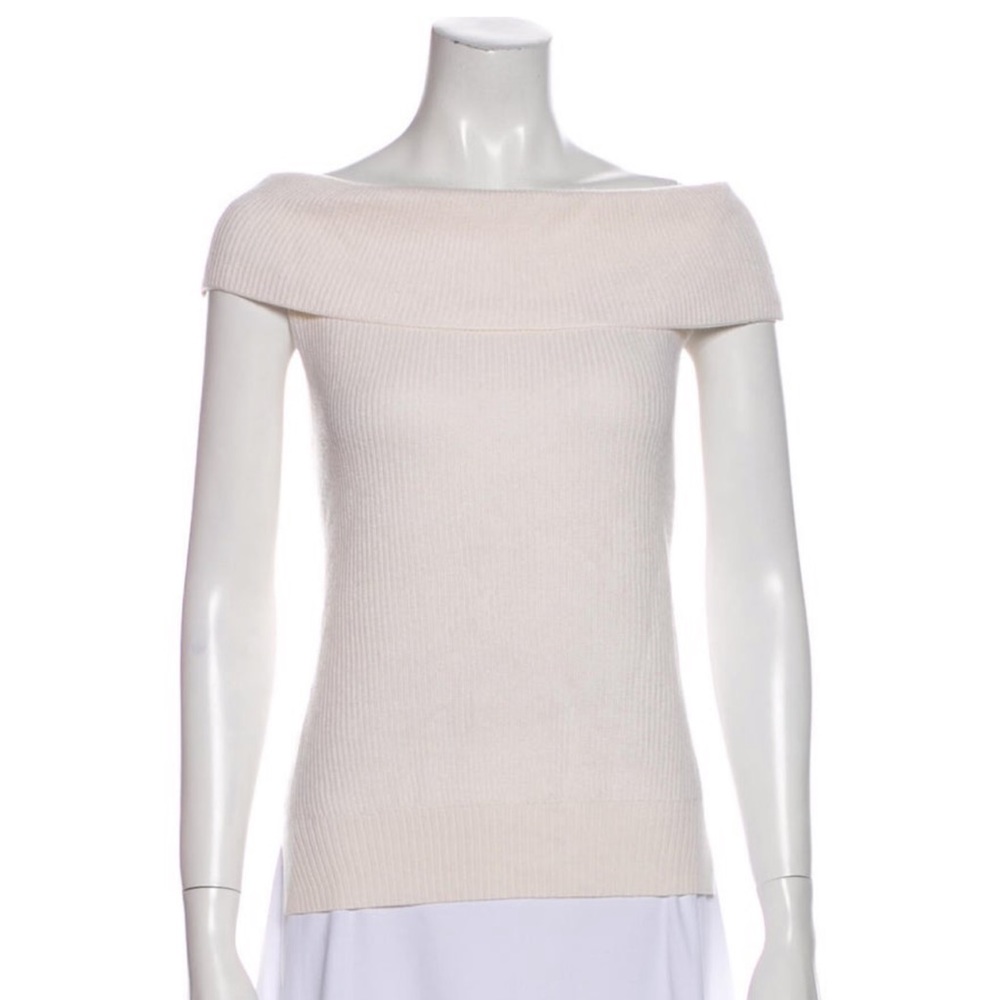 Veronica Beard Off the Shoulder Cashmere Top